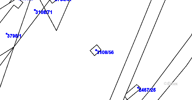 Parcela st. 3108/56 v KÚ Svinov, Katastrální mapa