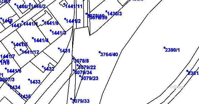 Parcela st. 3764/40 v KÚ Svinov, Katastrální mapa