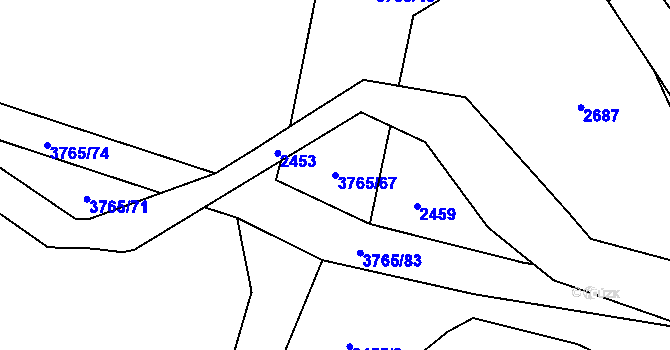 Parcela st. 3765/67 v KÚ Svinov, Katastrální mapa