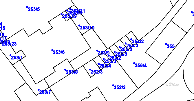 Parcela st. 253/9 v KÚ Svinov, Katastrální mapa