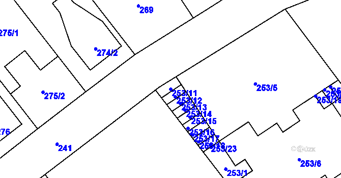 Parcela st. 253/11 v KÚ Svinov, Katastrální mapa