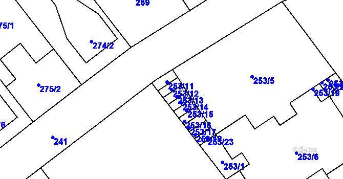 Parcela st. 253/12 v KÚ Svinov, Katastrální mapa