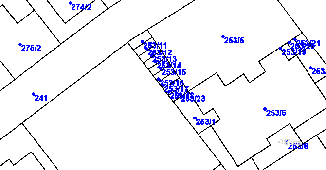 Parcela st. 253/17 v KÚ Svinov, Katastrální mapa