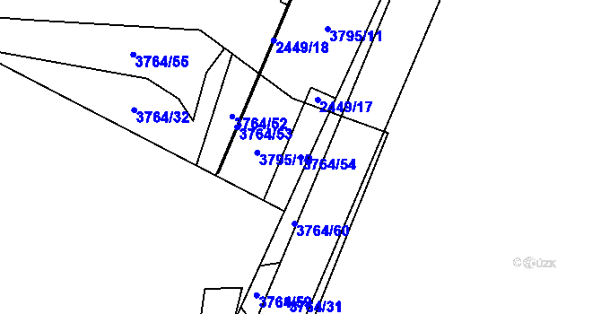 Parcela st. 3764/54 v KÚ Svinov, Katastrální mapa