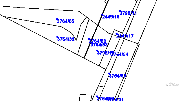 Parcela st. 3795/10 v KÚ Svinov, Katastrální mapa