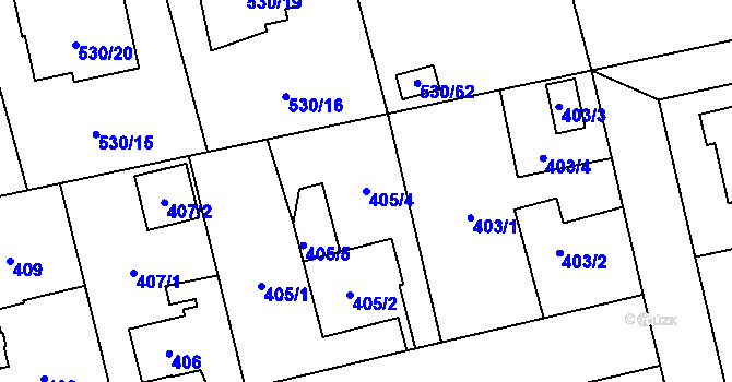 Parcela st. 405/4 v KÚ Svinov, Katastrální mapa