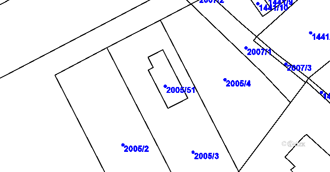 Parcela st. 2005/51 v KÚ Svinov, Katastrální mapa
