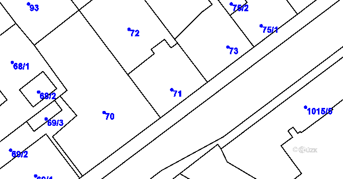 Parcela st. 71 v KÚ Svinov, Katastrální mapa