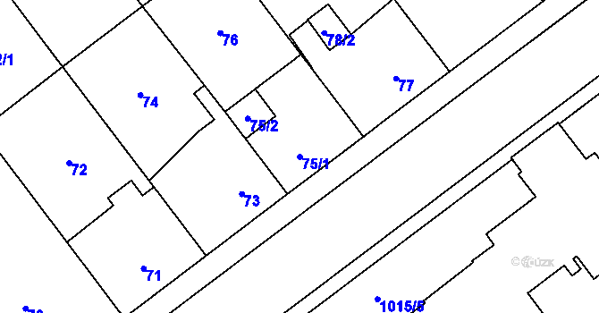 Parcela st. 75/1 v KÚ Svinov, Katastrální mapa
