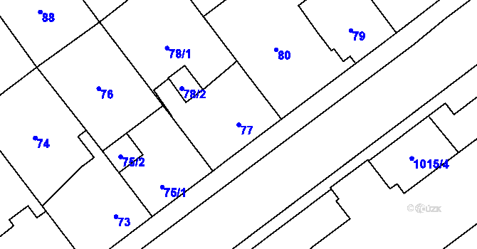 Parcela st. 77 v KÚ Svinov, Katastrální mapa