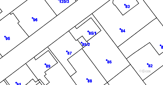 Parcela st. 85/2 v KÚ Svinov, Katastrální mapa