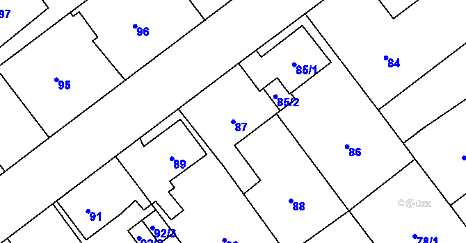 Parcela st. 87 v KÚ Svinov, Katastrální mapa