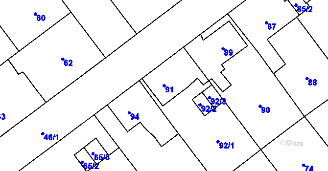 Parcela st. 91 v KÚ Svinov, Katastrální mapa