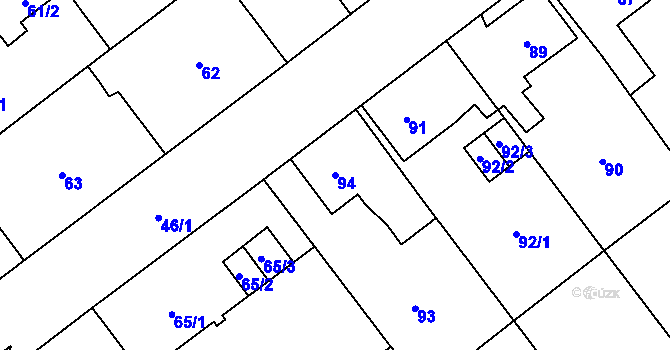 Parcela st. 94 v KÚ Svinov, Katastrální mapa