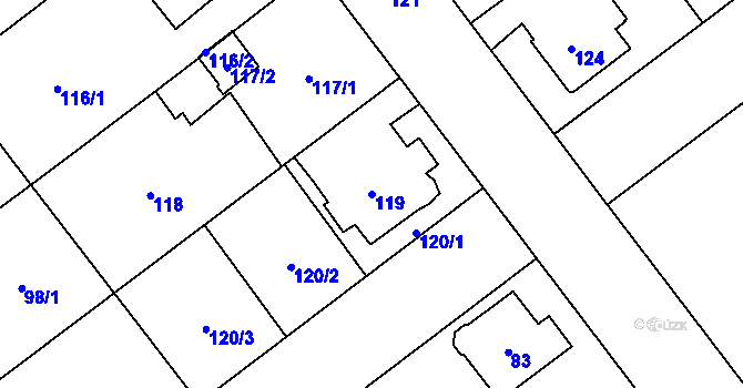 Parcela st. 119 v KÚ Svinov, Katastrální mapa