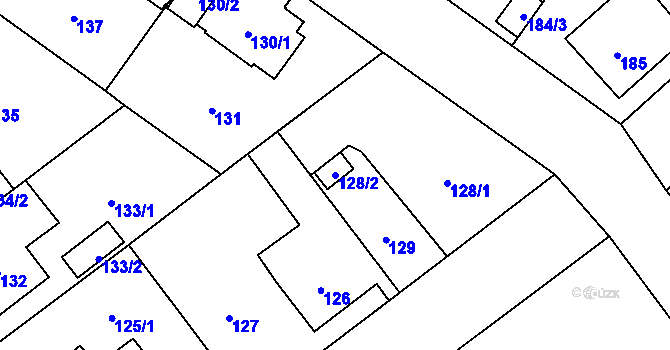 Parcela st. 128/2 v KÚ Svinov, Katastrální mapa