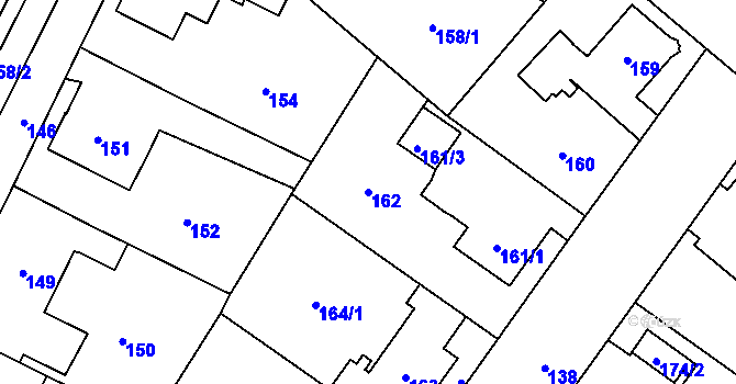 Parcela st. 162 v KÚ Svinov, Katastrální mapa