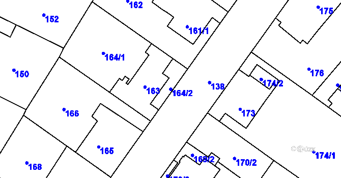Parcela st. 164/2 v KÚ Svinov, Katastrální mapa