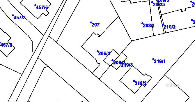 Parcela st. 206/1 v KÚ Svinov, Katastrální mapa