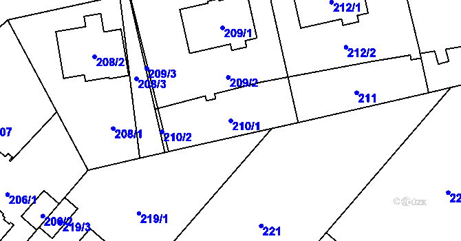 Parcela st. 210/1 v KÚ Svinov, Katastrální mapa