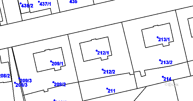 Parcela st. 212/1 v KÚ Svinov, Katastrální mapa