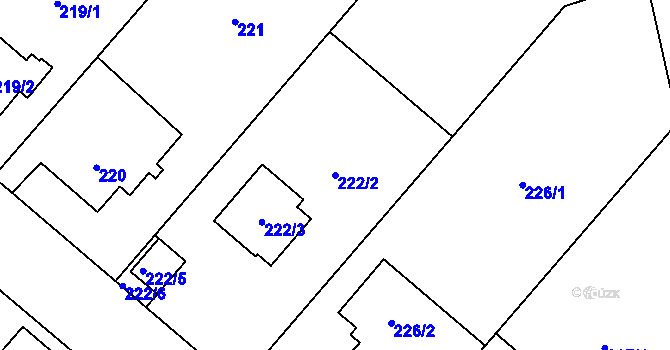 Parcela st. 222/2 v KÚ Svinov, Katastrální mapa