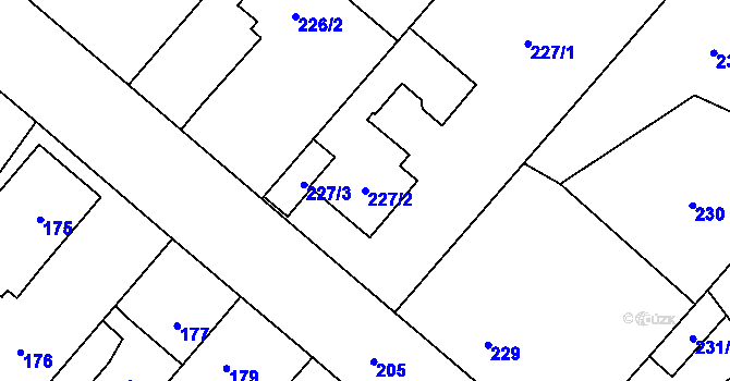 Parcela st. 227/2 v KÚ Svinov, Katastrální mapa