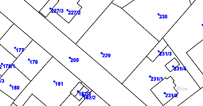 Parcela st. 229 v KÚ Svinov, Katastrální mapa