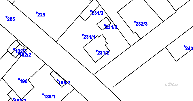 Parcela st. 231/2 v KÚ Svinov, Katastrální mapa