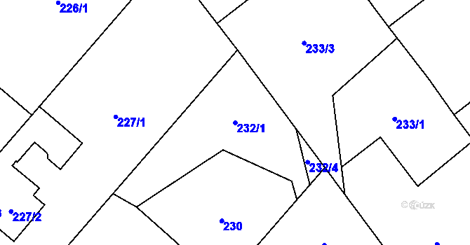 Parcela st. 232/1 v KÚ Svinov, Katastrální mapa