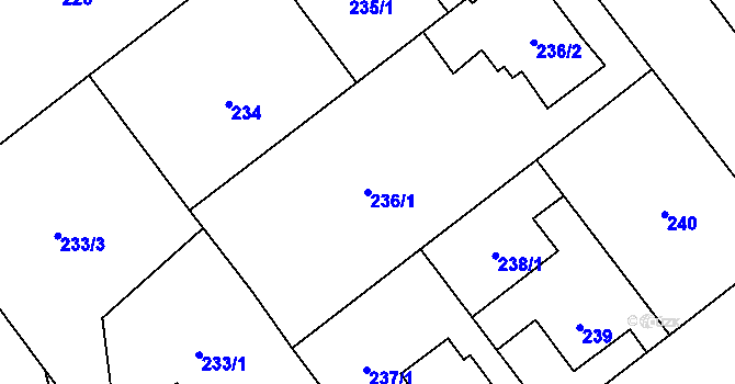 Parcela st. 236/1 v KÚ Svinov, Katastrální mapa