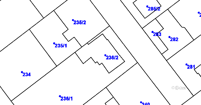 Parcela st. 236/2 v KÚ Svinov, Katastrální mapa