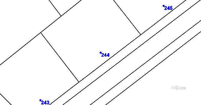 Parcela st. 244 v KÚ Svinov, Katastrální mapa