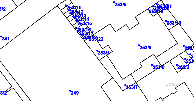 Parcela st. 253/1 v KÚ Svinov, Katastrální mapa