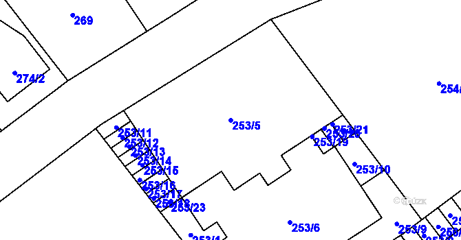 Parcela st. 253/5 v KÚ Svinov, Katastrální mapa
