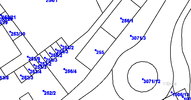 Parcela st. 255 v KÚ Svinov, Katastrální mapa