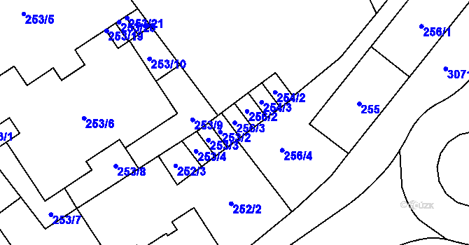 Parcela st. 256/3 v KÚ Svinov, Katastrální mapa