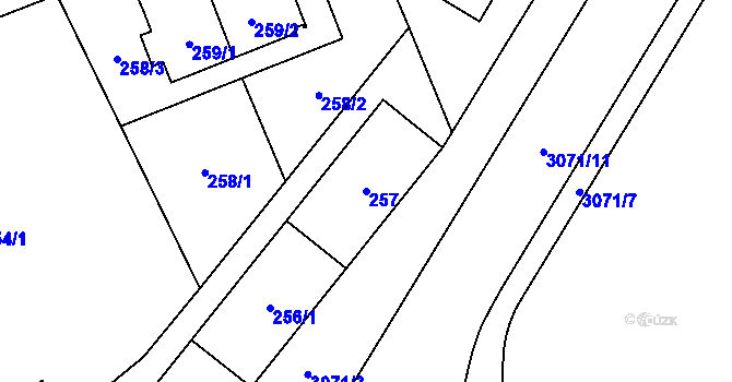 Parcela st. 257 v KÚ Svinov, Katastrální mapa