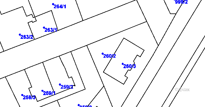 Parcela st. 260/2 v KÚ Svinov, Katastrální mapa