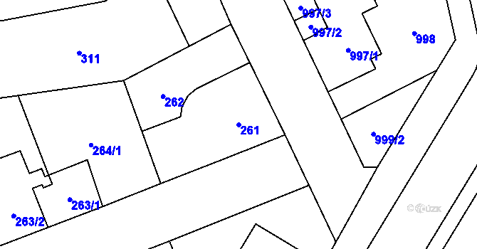 Parcela st. 261 v KÚ Svinov, Katastrální mapa