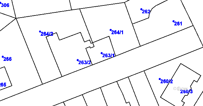 Parcela st. 263/1 v KÚ Svinov, Katastrální mapa