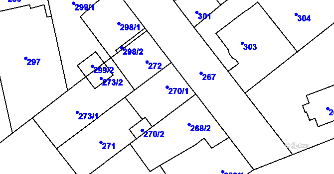Parcela st. 270/1 v KÚ Svinov, Katastrální mapa