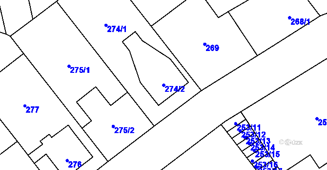 Parcela st. 274/2 v KÚ Svinov, Katastrální mapa