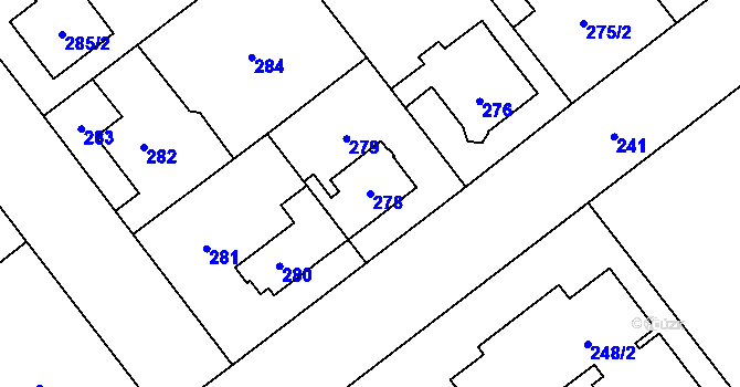 Parcela st. 278 v KÚ Svinov, Katastrální mapa