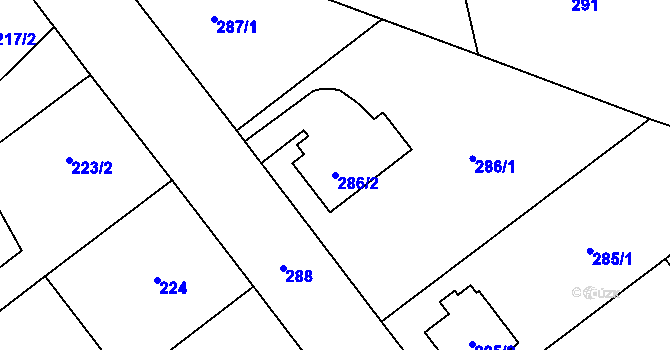 Parcela st. 286/2 v KÚ Svinov, Katastrální mapa