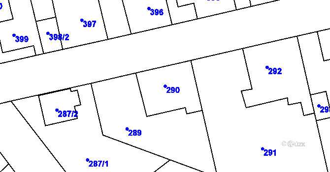Parcela st. 290 v KÚ Svinov, Katastrální mapa