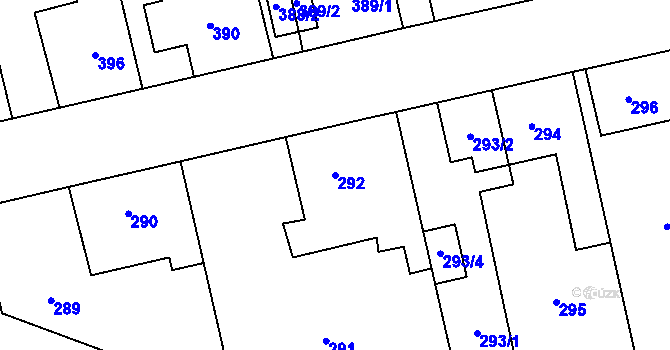 Parcela st. 292 v KÚ Svinov, Katastrální mapa
