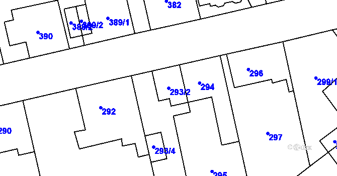 Parcela st. 293/2 v KÚ Svinov, Katastrální mapa