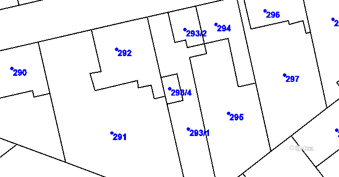 Parcela st. 293/4 v KÚ Svinov, Katastrální mapa