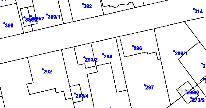 Parcela st. 294 v KÚ Svinov, Katastrální mapa